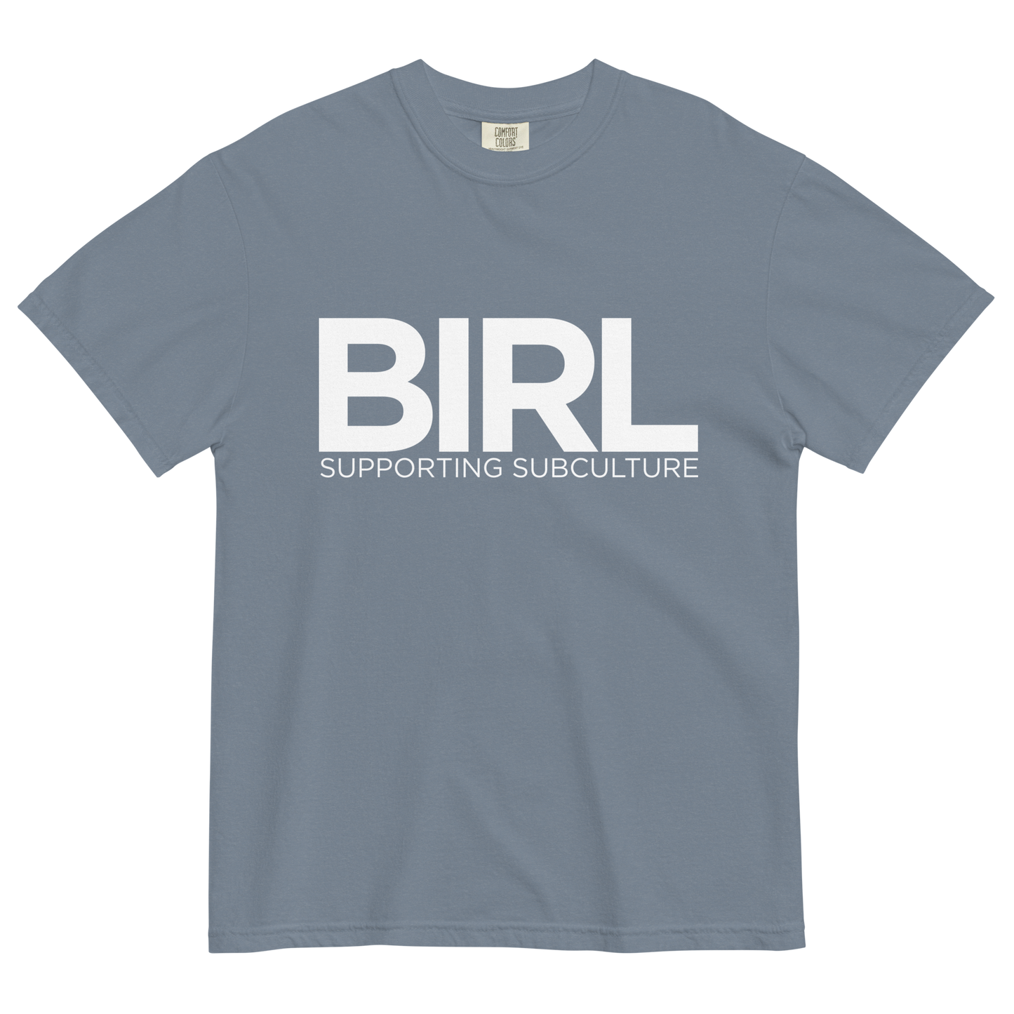 SUPPORTING SUBCULTURE TEE MUTED BLUE WITH WHITE LOGO