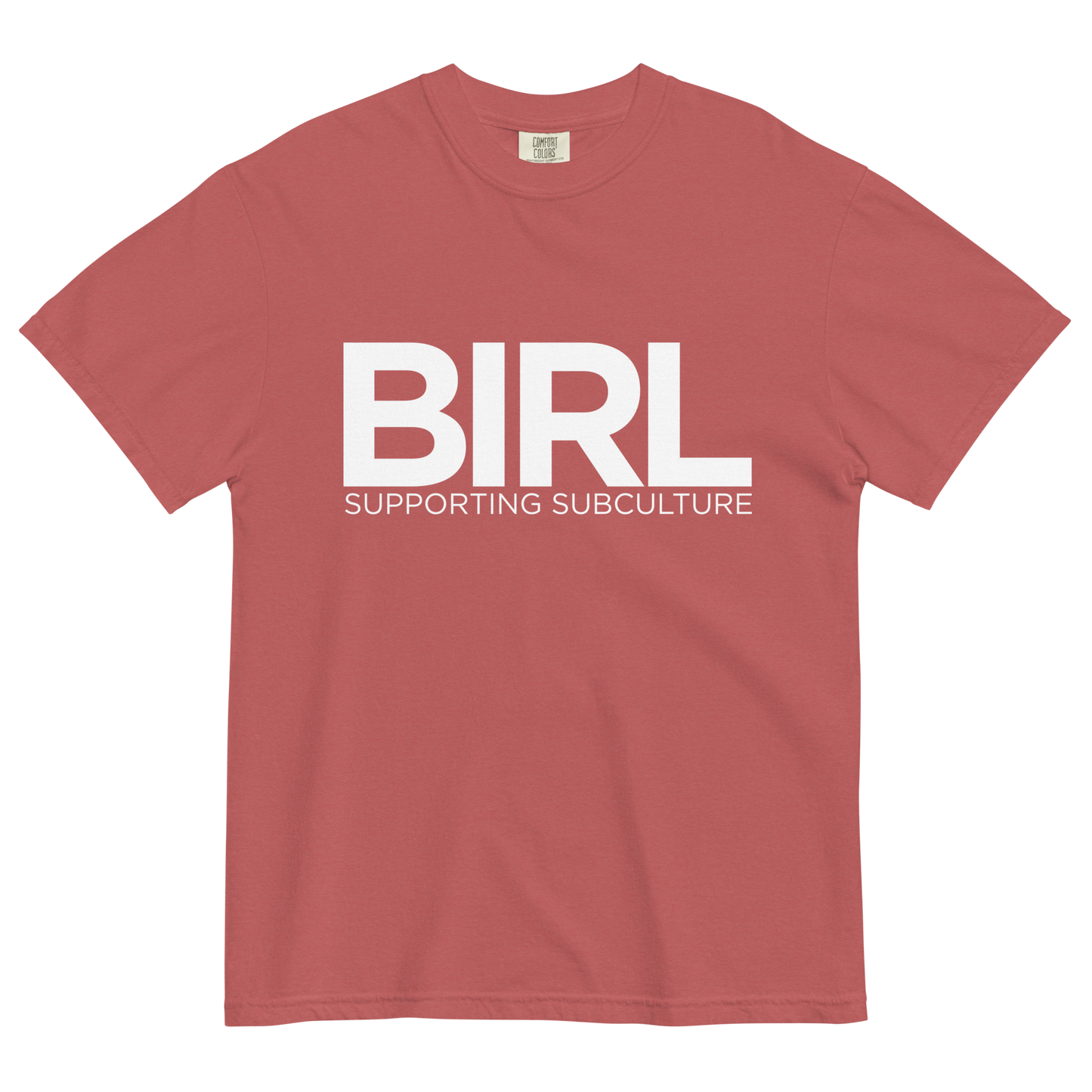 SUPPORTING SUBCULTURE TEE MUTED RED WITH WHITE LOGO