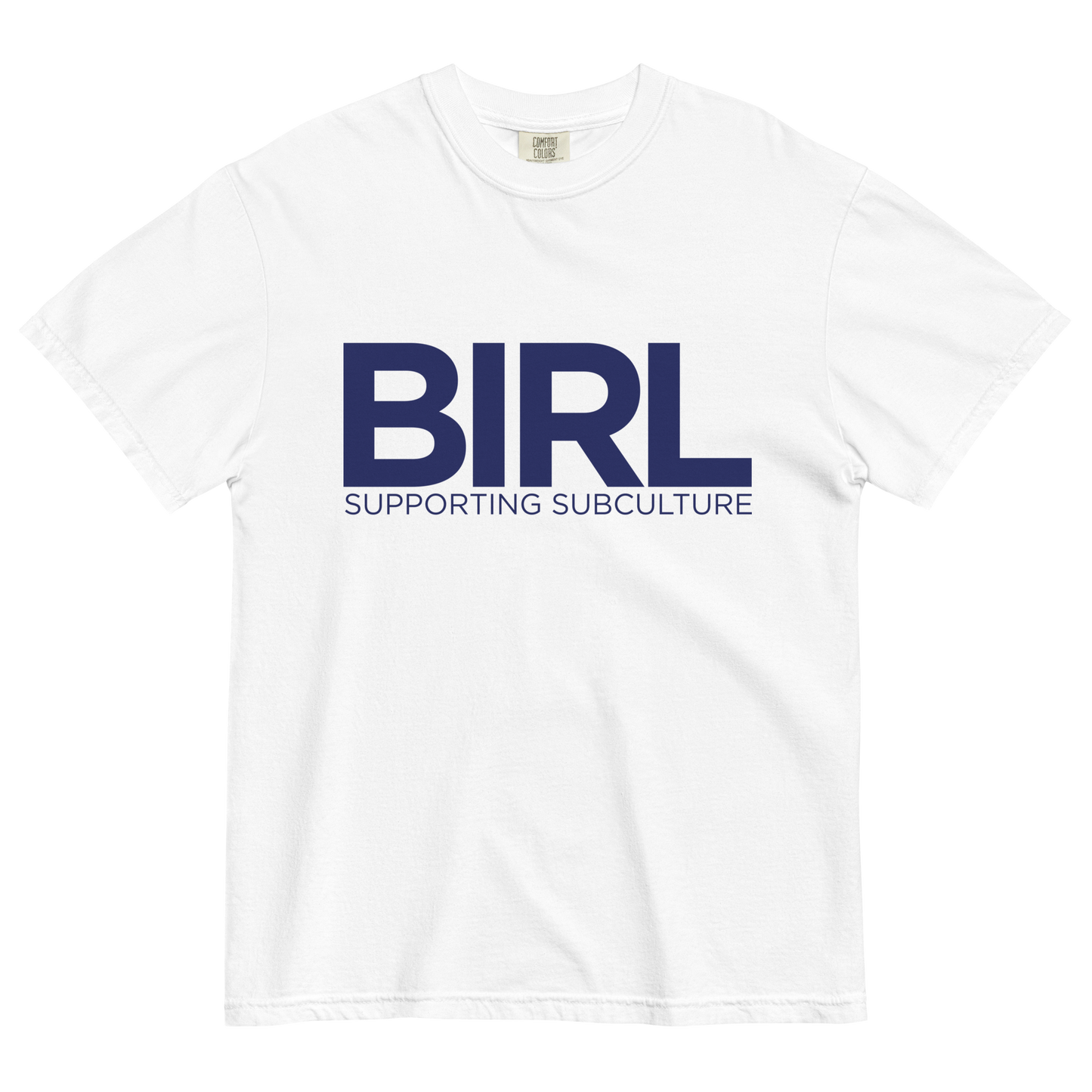 SUPPORTING SUBCULTURE TEE WHITE WITH NAVY LOGO