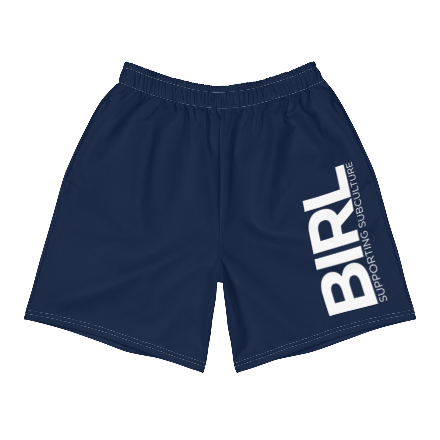 NAVY GYM SHORTS WITH WHITE LOGO