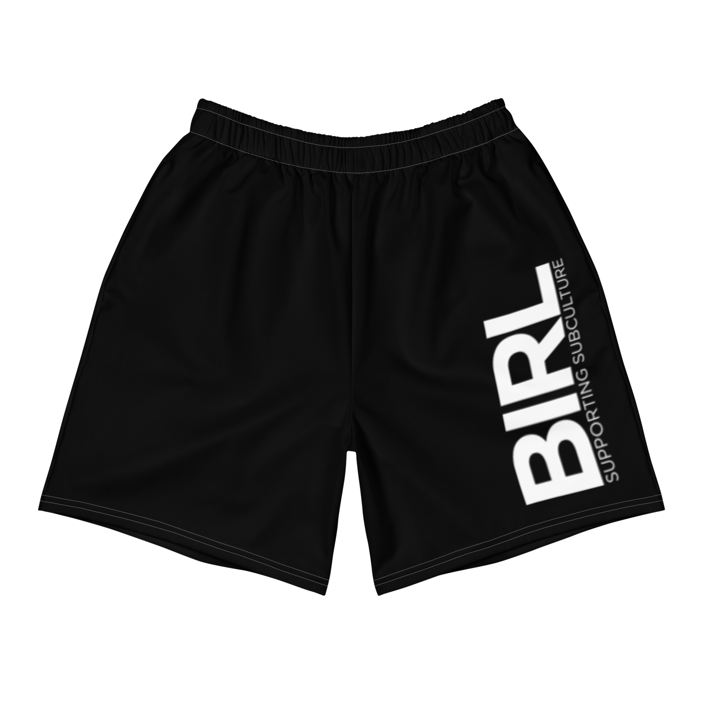 BLACK GYM SHORTS WITH WHITE LOGO