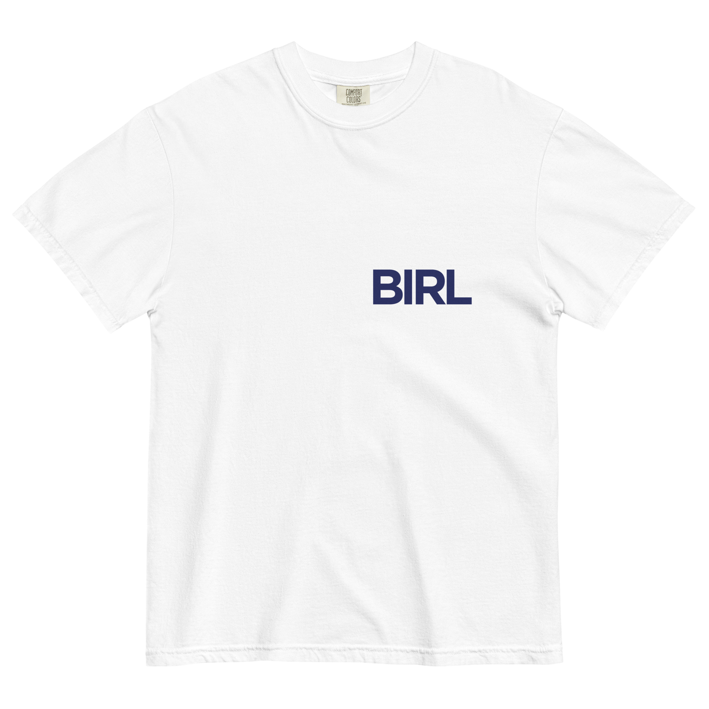 BADGE TEE WHITE WITH NAVY LOGO