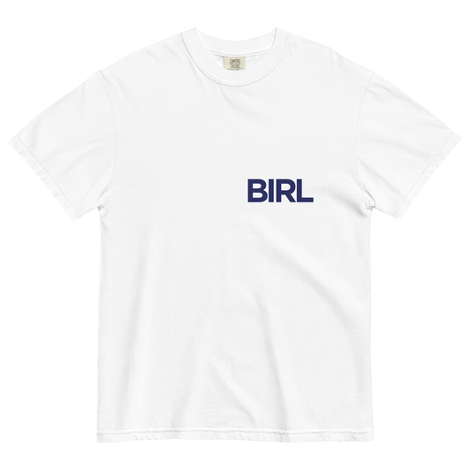BADGE TEE WHITE WITH NAVY LOGO